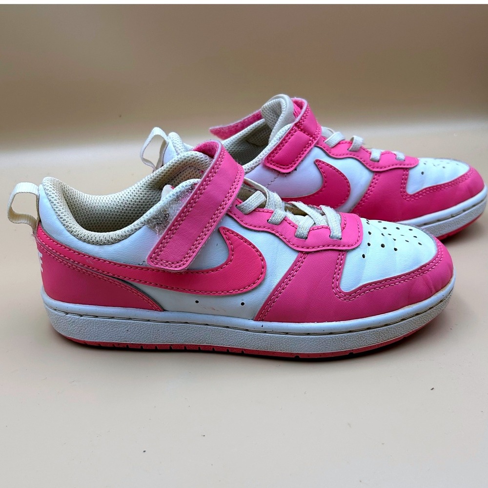 Nike Court Borough Low 2 Pink White Kids Sneakers DV5457-123 Size 13.5C